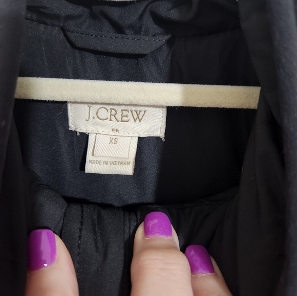 JCrew Black Quilted Jacket with Gold Accents, Size XS - Picture 5 of 11